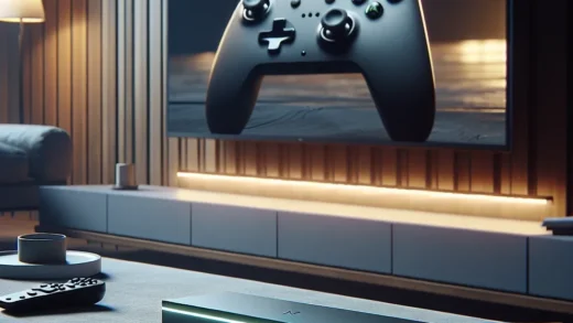"Amazon Fire TV Stick Baru dengan Performa Gaming Ringan - Gambar perangkat streaming yang menampilkan desain sleek dan remote kontrol, cocok untuk pengalaman menonton film dan bermain game di rumah."